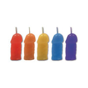 Rainbow Pecker Party Candles - 5 Pack