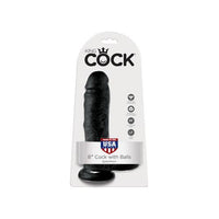 King Cock 8-Inch Cock With Balls - Black