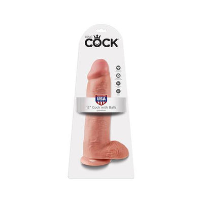 King Cock 12 Inch Cock With Balls - Flesh