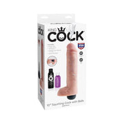 King Cock 10 Inch Squirting Cock With Balls - Light