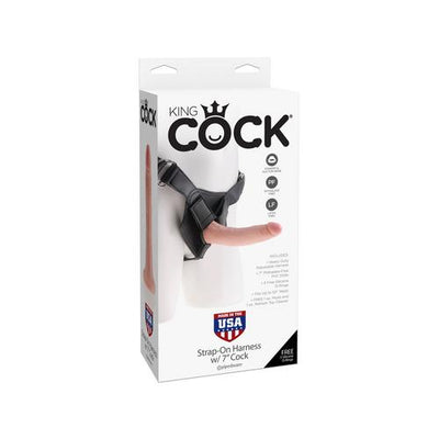 King Cock Strap on Harness With 7 Inch Cock - Flesh