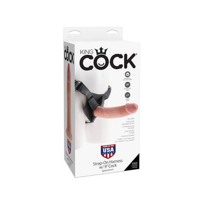 King Cock Strap on Harness With 9 Inch Cock - Flesh