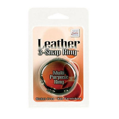 Leather Black 3-Snap Ring